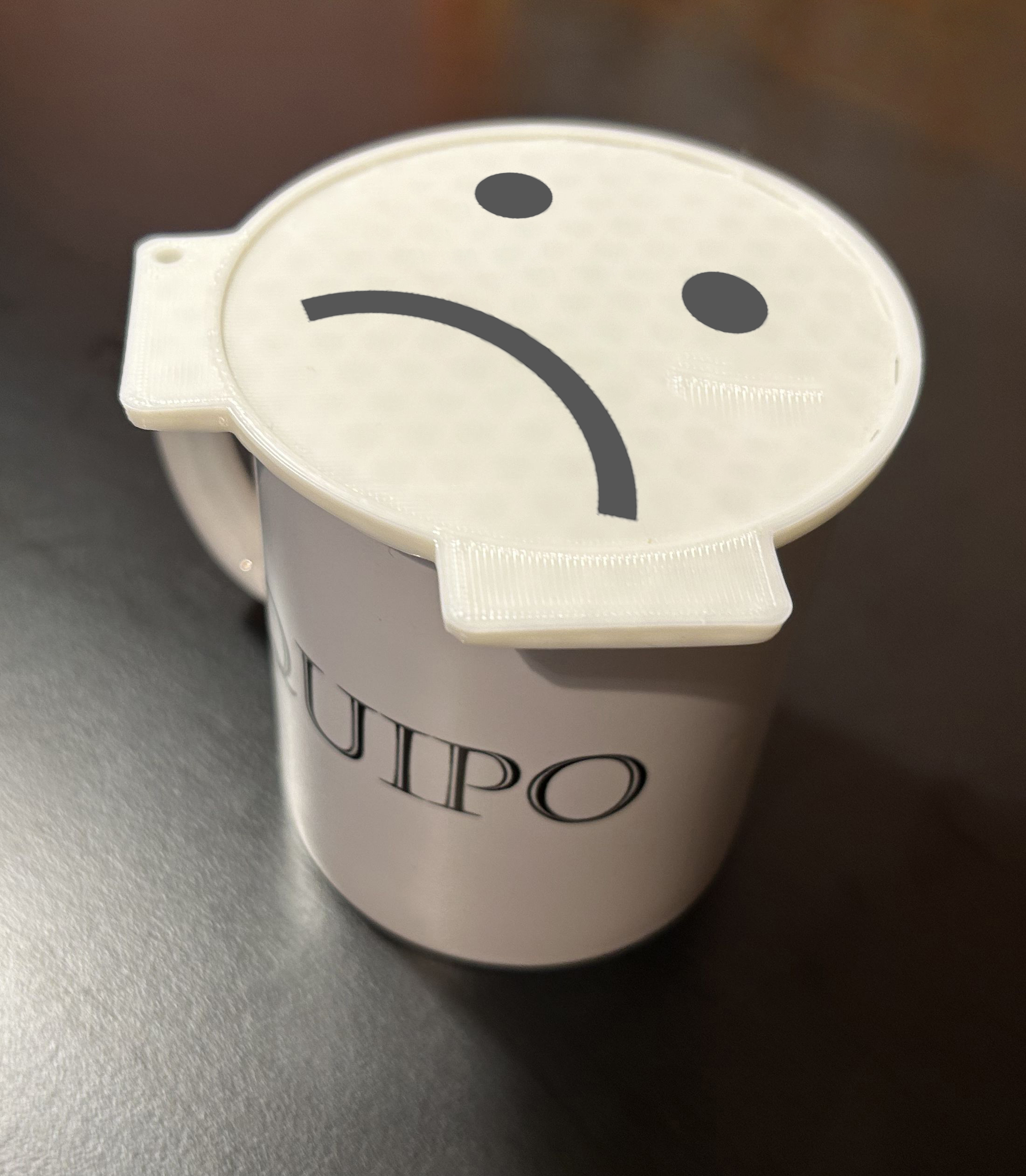 Sad Face Emoji Coffee Stencil